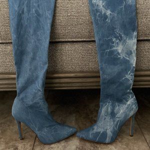 Denim Stiletto Boot